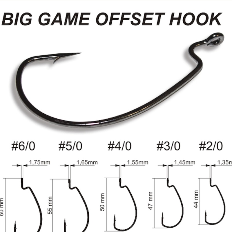 Hameon Texan CRAZY FISH Big Game Offset Hook (sachet) H1/0 (41 mm) 8 pc