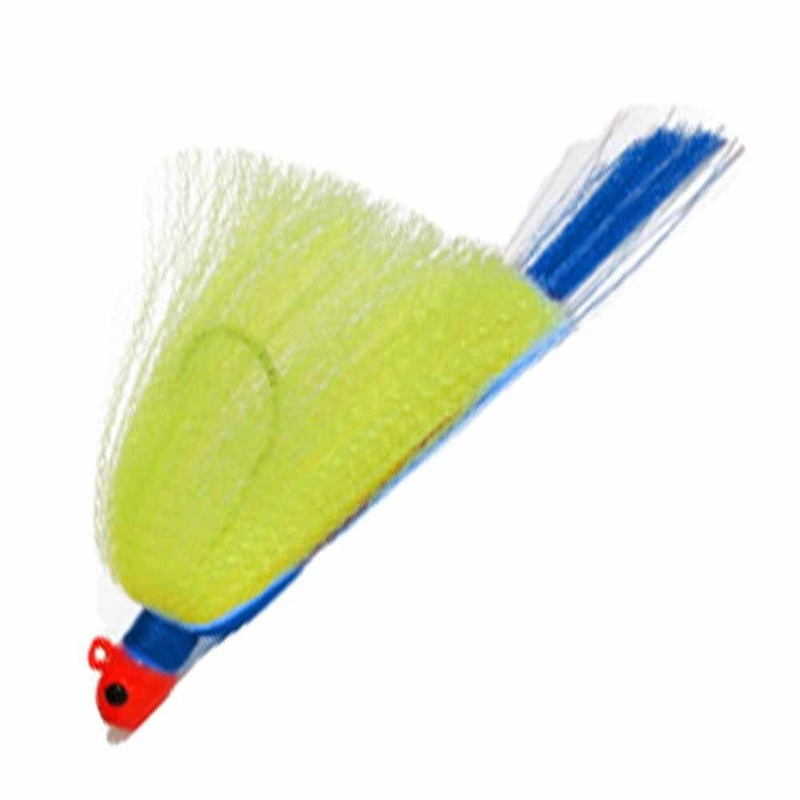 First Light Tackle Orange Head Chartreuse Body Blue Tail Flair Hawk Snook Jig 1.5OZ