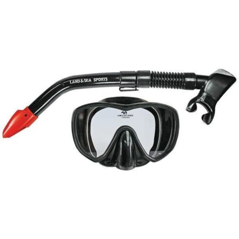 Land and Sea Black Marlin Mask Snorkel Set