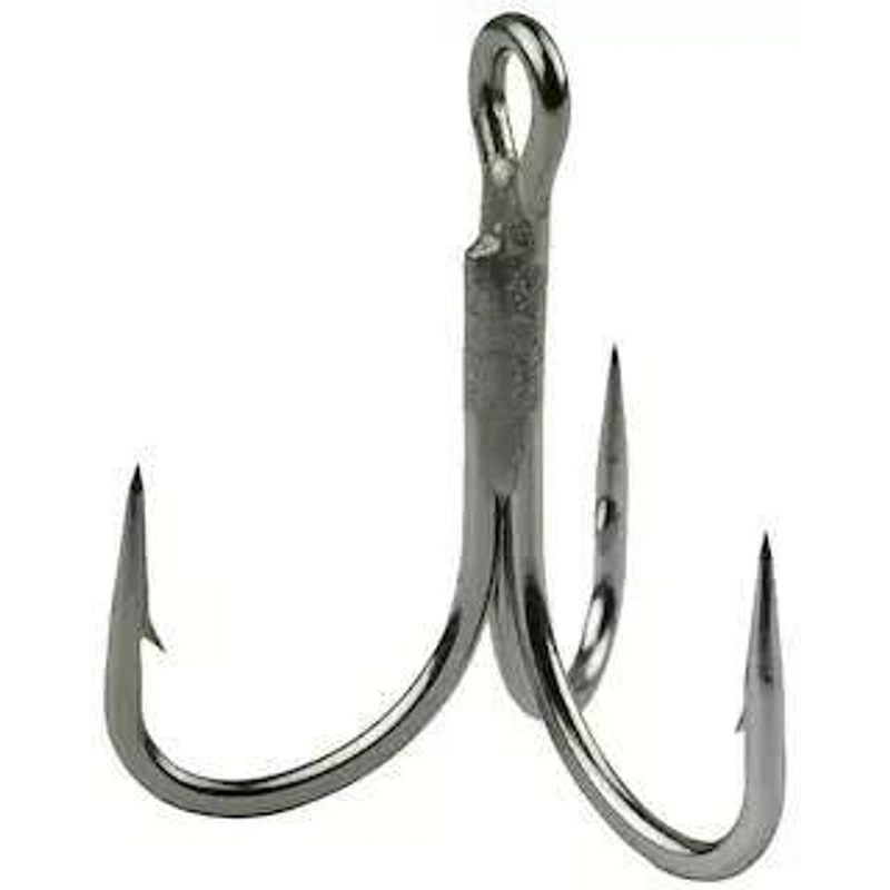Mustad Jaw Lok In-Line Treble Hook – 5x Strong Size 1 (6ct)