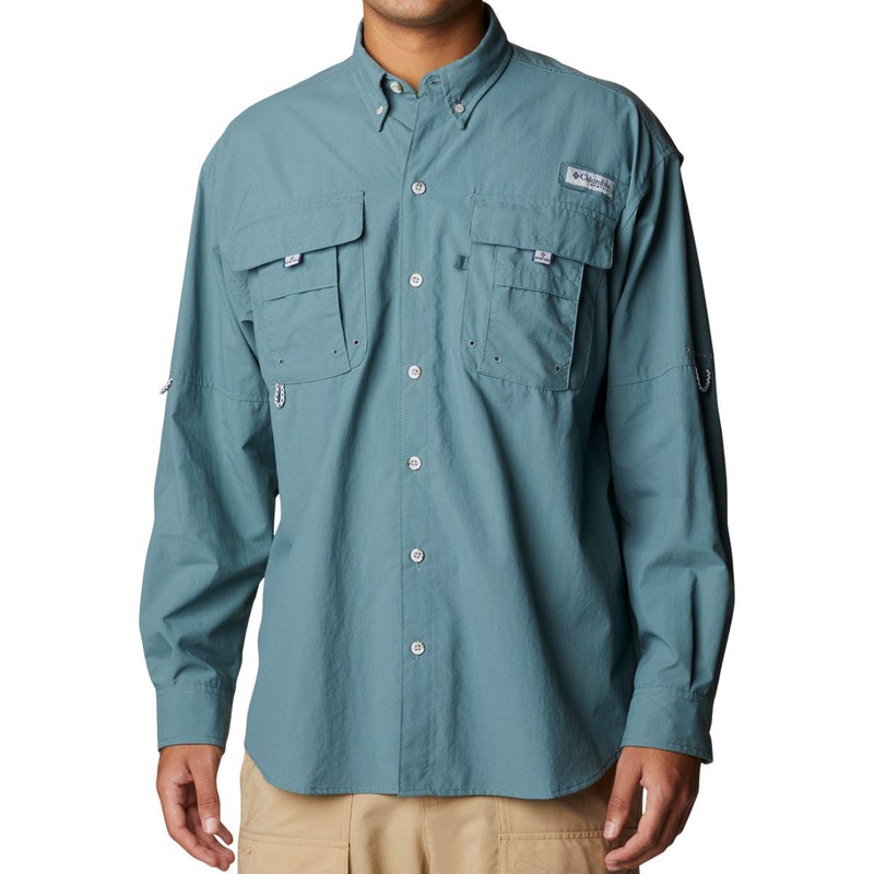 Columbia PFG Bahama Long Sleeve Shirt Mens Metal Small Metal