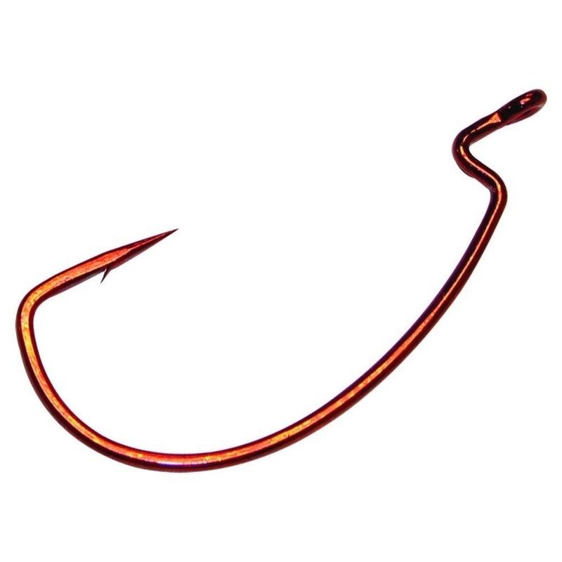 GAMAKATSU Worm Offset EWG Red #04 – 5pcs