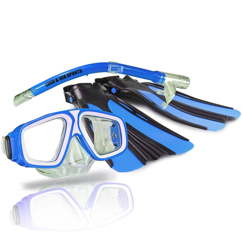 Land and Sea Complete Mask Snorkel Fin Set Platypus Child Blue
