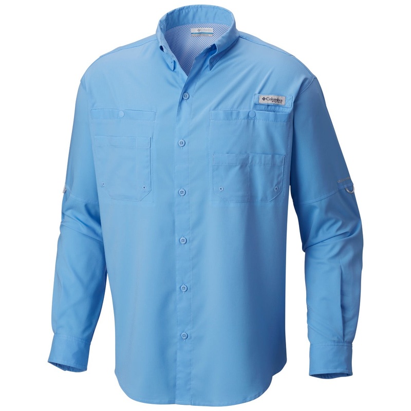 Columbia PFG Tamiami II Long Sleeve Mens Shirt White Cap Large