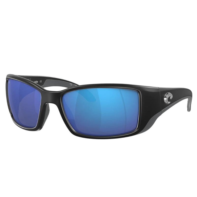 Costa Blackfin Polarised Glass Sunglasses Matte Black Frame / Blue Mirror Lens