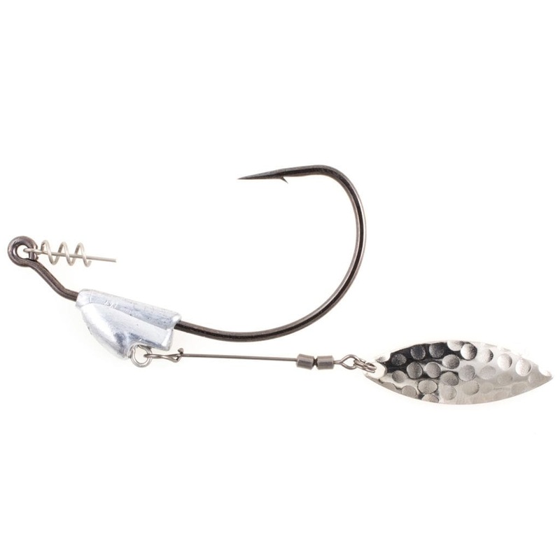 Owner Flashy Swimmer Hooks – Nickel Willow Leaf 1/0 – 1/8oz – 2pk
