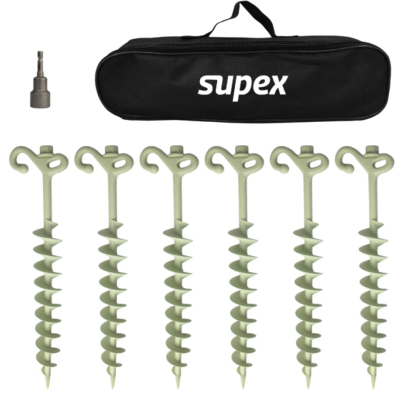 Supex Screw In Sand Pegs Kit (8pcs)