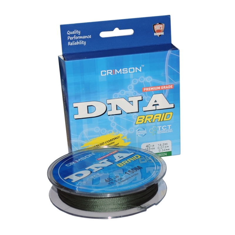 Crimson DNA Braided Line | 0.16mm- 0.46mm | 150-300m 0.16mm | 10lb | 150m Dark Green