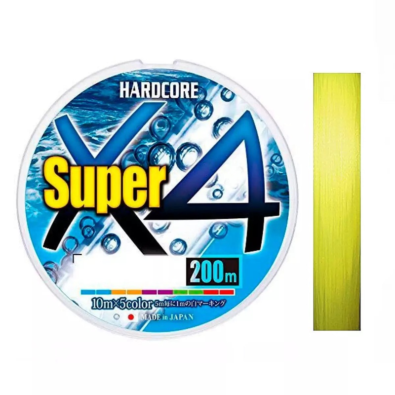 DUEL Hardcore Super X4 Hi-Vis Yellow – 200m 5.4kg/0.13mm/#0.6