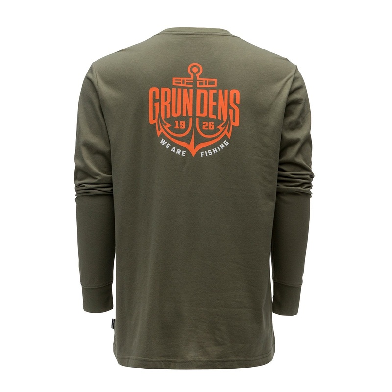 Grundens Logo Anchor Long Sleeve T-Shirt Forest M