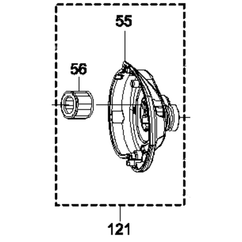 Penn Part 121 FTH300LP SKU#1538992 Gear (Handle) Side Complete