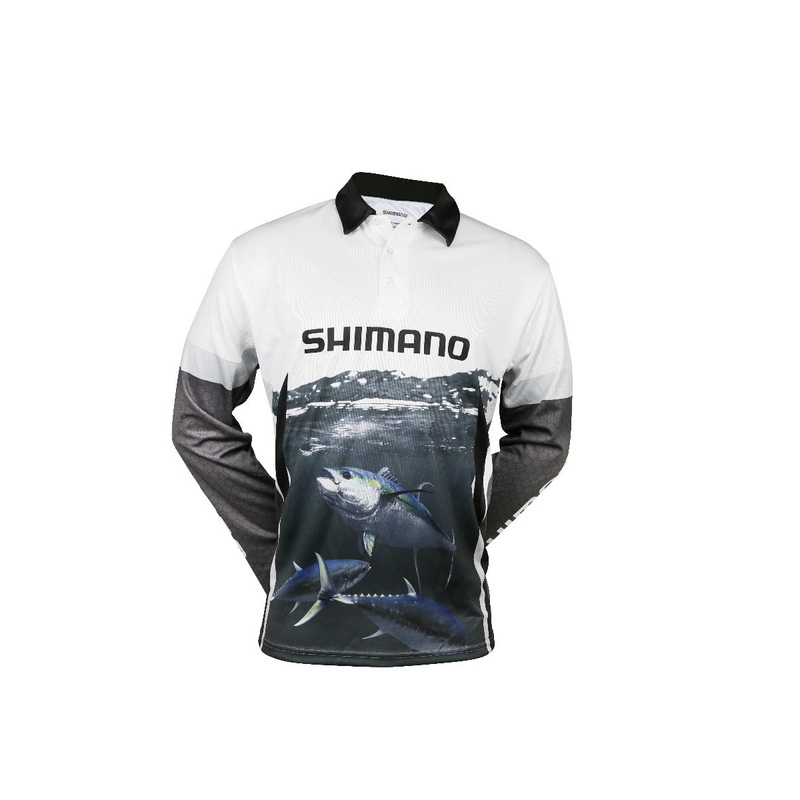 Shimano Ocea Tuna Sublimated Adult Shirt Grey White Large