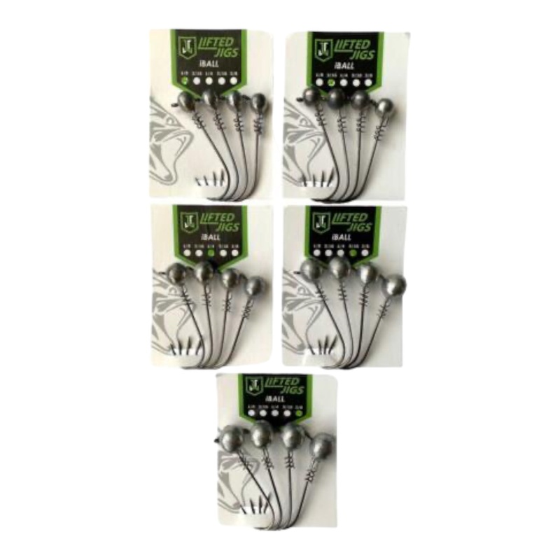 Lifted Jigs iBall Natural Jigheads Screw-Lock Bait Keeper 1/8 oz