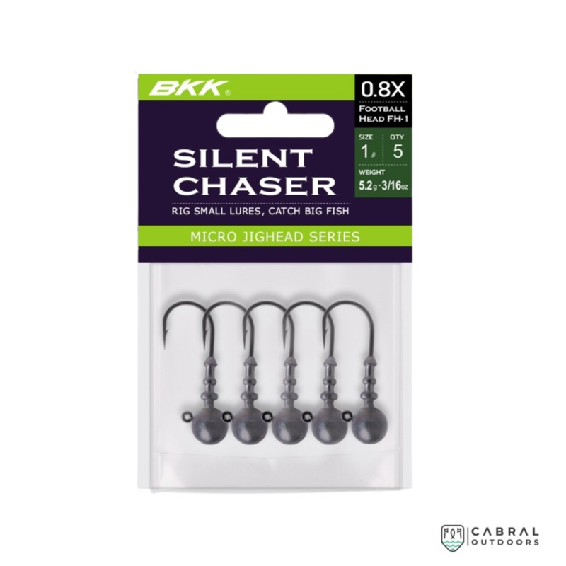 BKK Silent Chaser 0.8X Football Head Micro Jighead | Size-1-2/0 1 5.2g