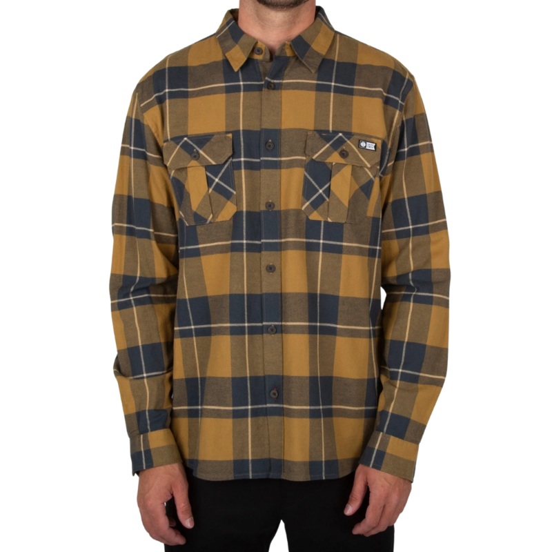 Salty Crew Traverse L/S Flannel S WORKWEAR BROWN