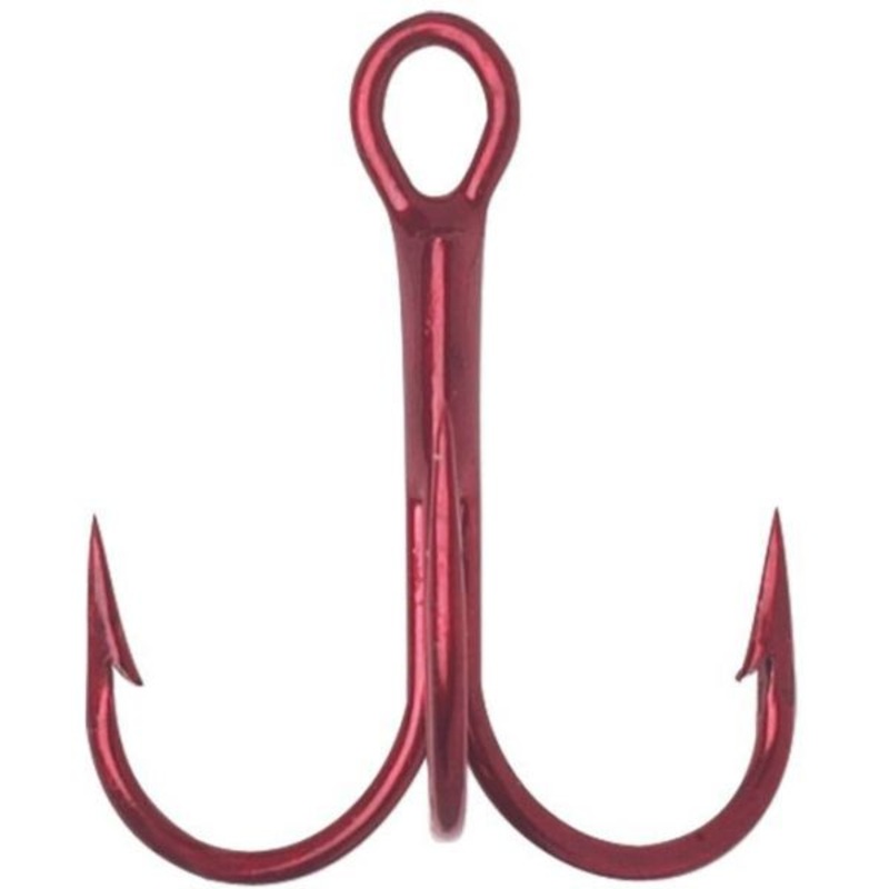 VMC Round Bend Treble Hook 14 Tin Red