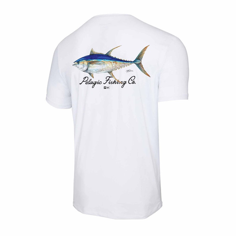 Pelagic Stratos Goione YFT Performance Shirt White Small