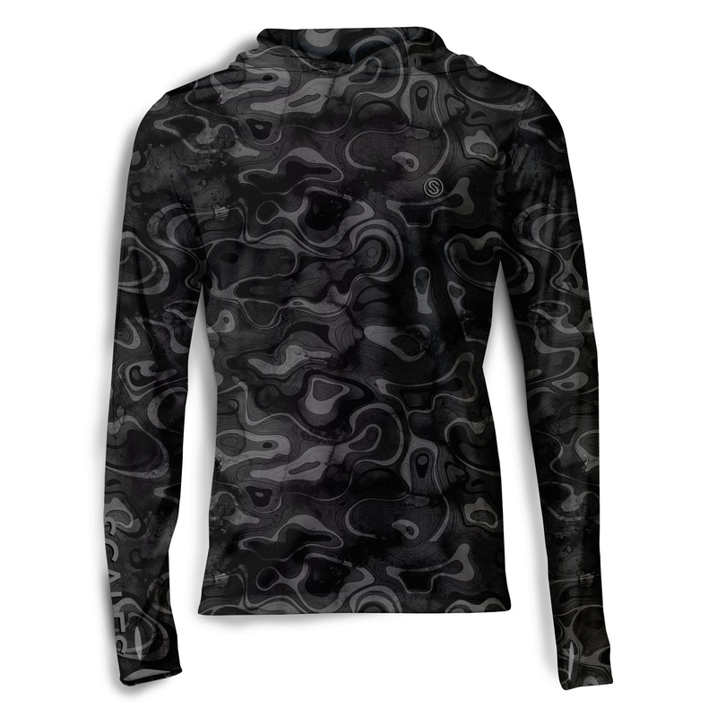 SCALES Topo Hooded Long Sleeve Performance Shirt Black Small