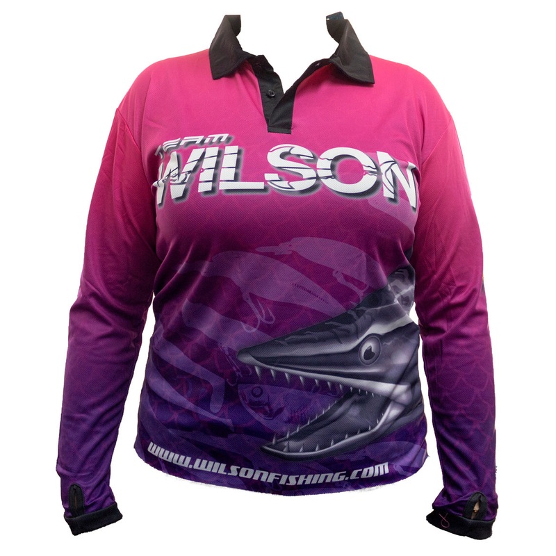 Wilson Womens Long Sleeve Fishing Jersey Shirt – Pink Purple 10