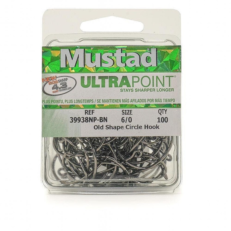 Mustad 39938NP Black Nickel Demon Inline Circle Hook 1X Fine 8/0 100 Pack
