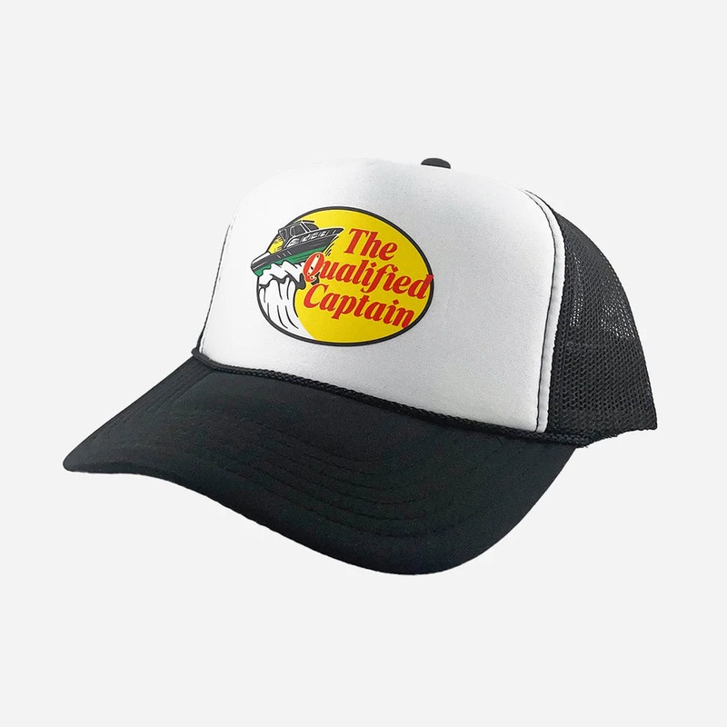 The Qualified Captain Full Send Foamie Trucker Hat White / Black