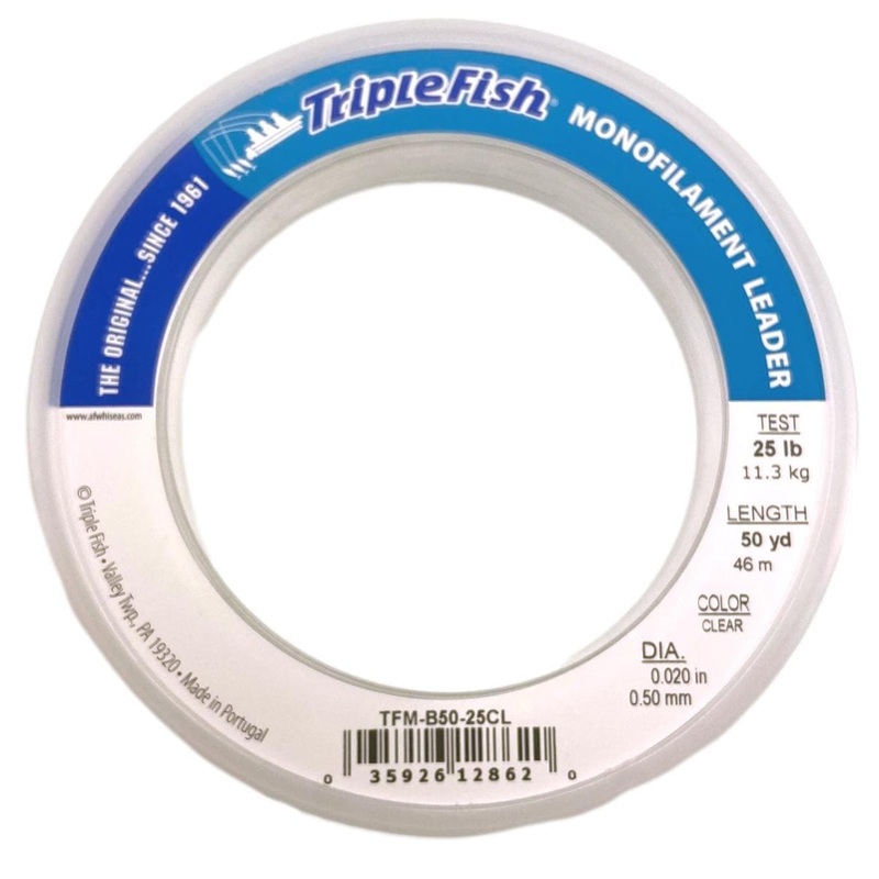 Triple Fish Monofilament Leader Wrist Spools – 50yds Clear 20lb