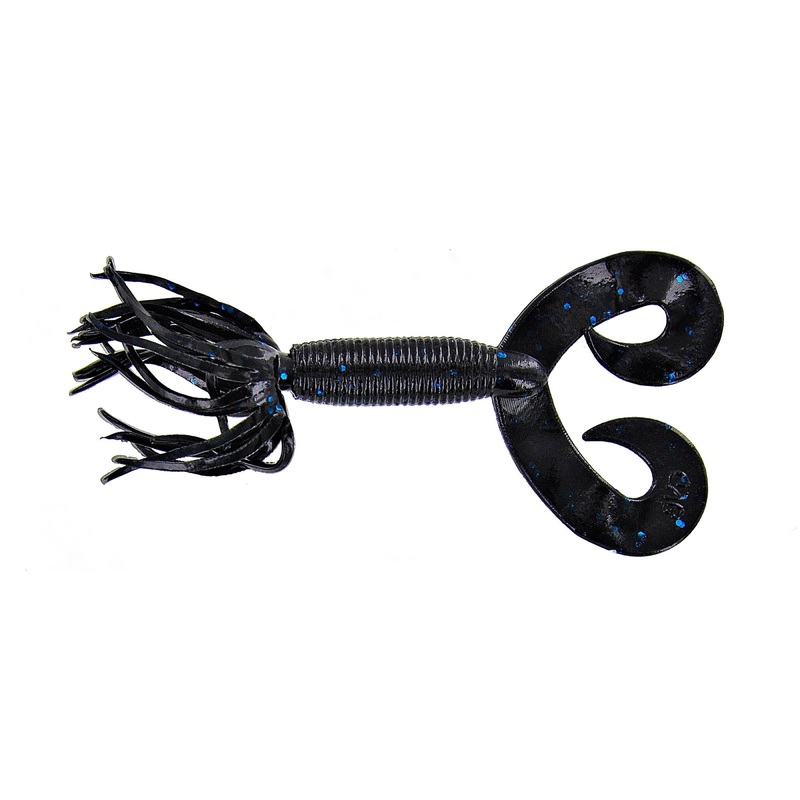 Yamamoto 4” Dt Hula Grub Black W/ Blue – 10Pk