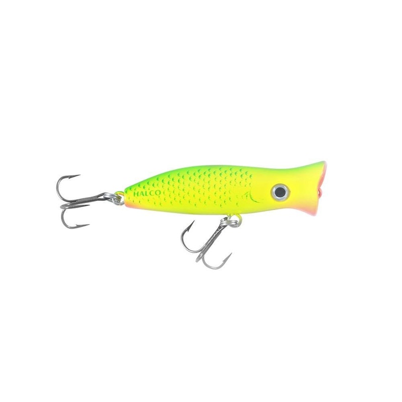 Halco 45mm Roosta Popper Green Fluoro – Mega Clearance