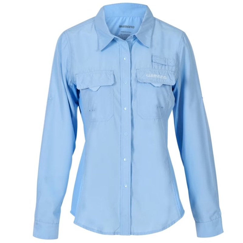 Shimano 23 Ladies Vented Fishing Shirt Sky Blue L10