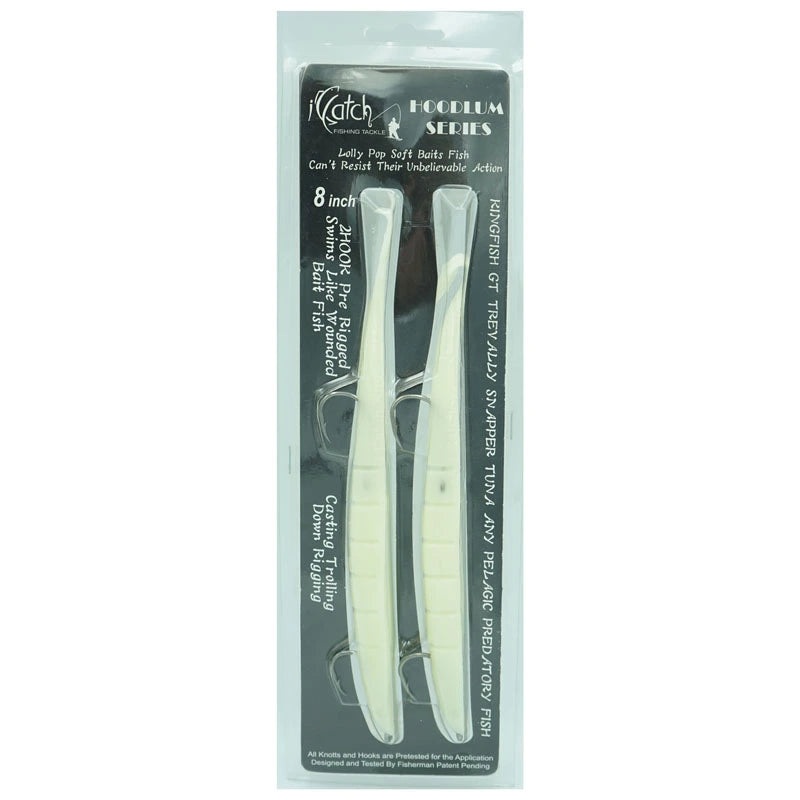 ICatch Hoodlum Series Lollipop Soft Baits White 12″