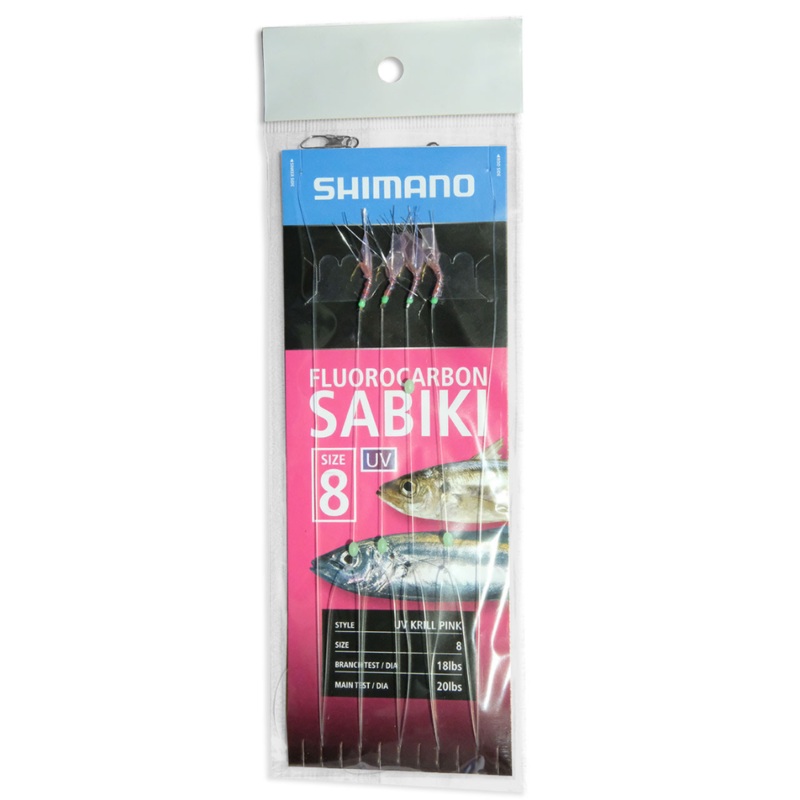 Shimano Fluorocarbon Sabiki Rig 10 UV KRILL PINK