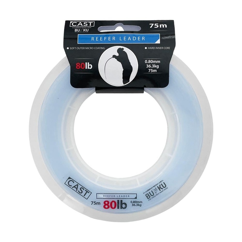 Cast/Buku Reefer Mono Leader 100lb Clear Blue