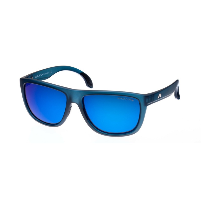 Mako Tidal Matte Blue Frame Glass HDIR Brown Blue Lens Polarised Sunglasses