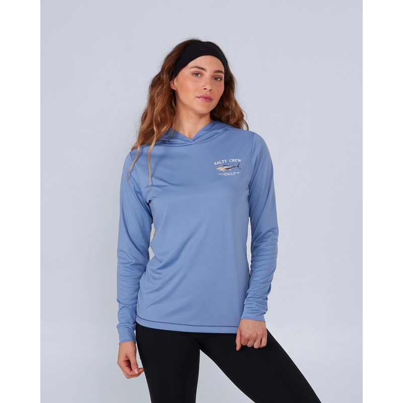 Salty Crew Big Blue Hooded Sunshirt Wmns Blue Dusk M