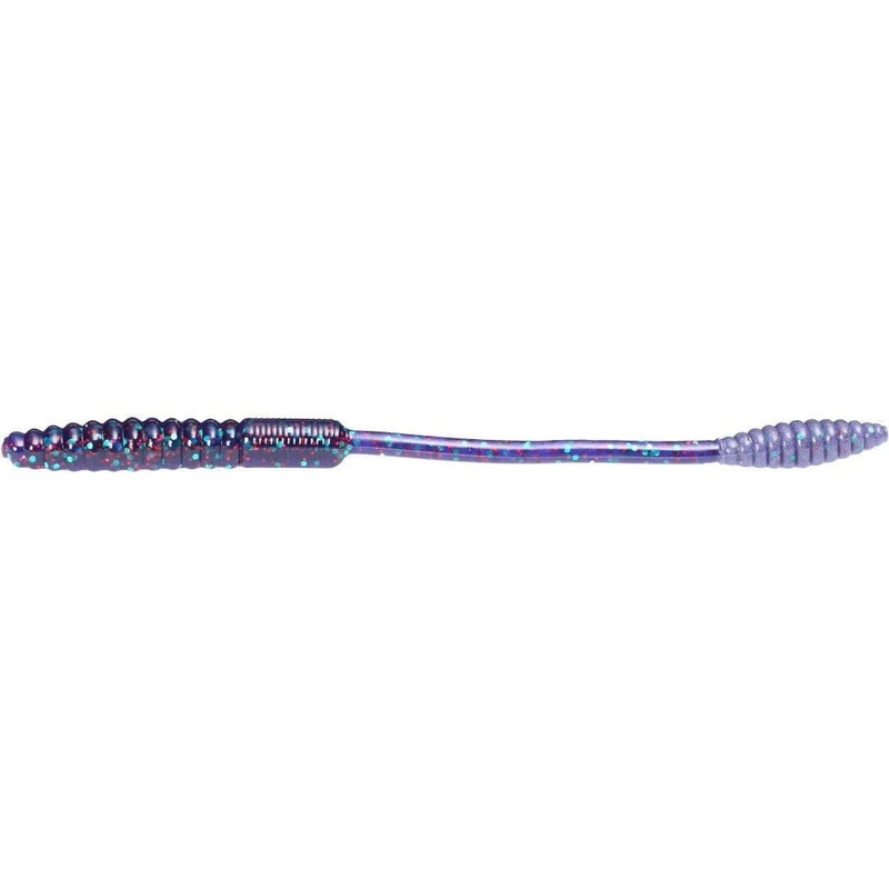 Big Bite Baits Squirrel Tail Worm Junebug Red 6″ 10pk