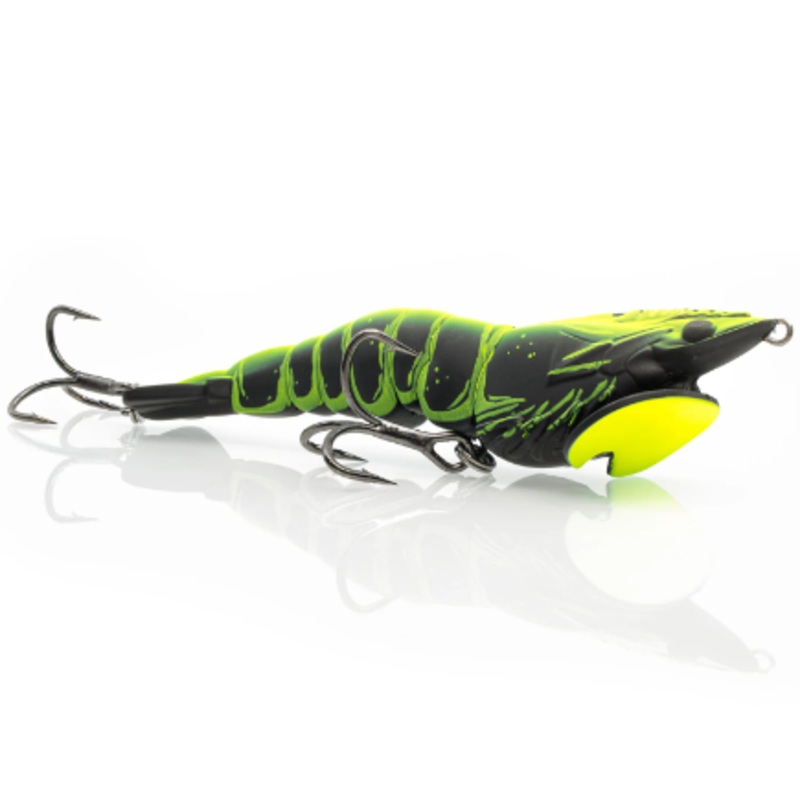 Chasebaits Panic Prawn Surface Walker Lure 95mm Black Tiger