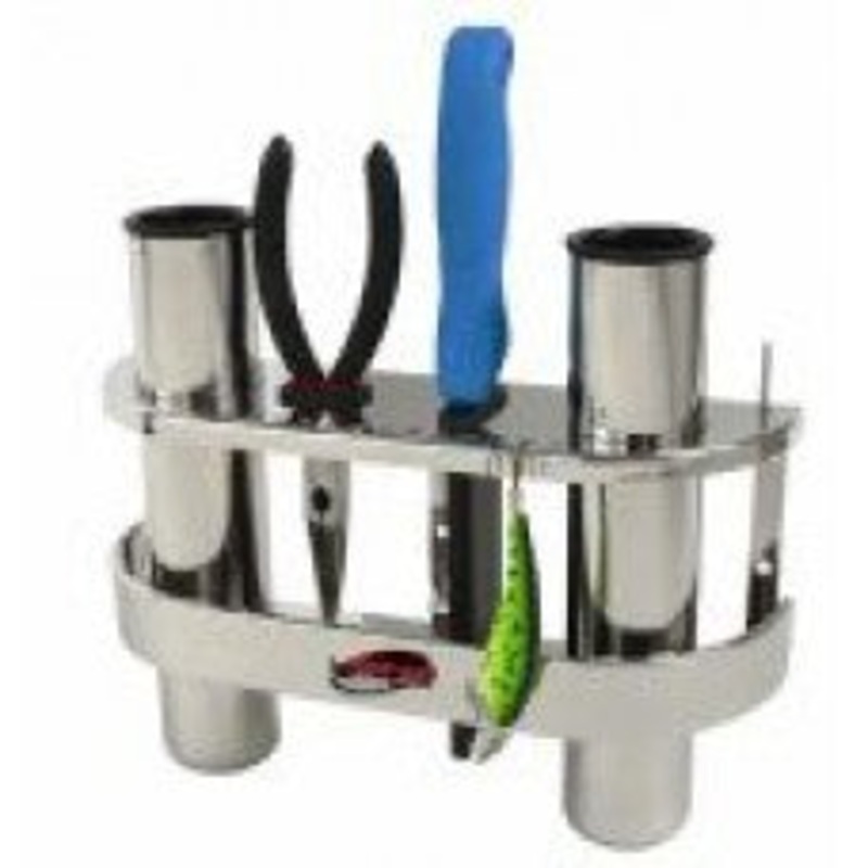 Fish On Stainless Steel Double Rod Holder