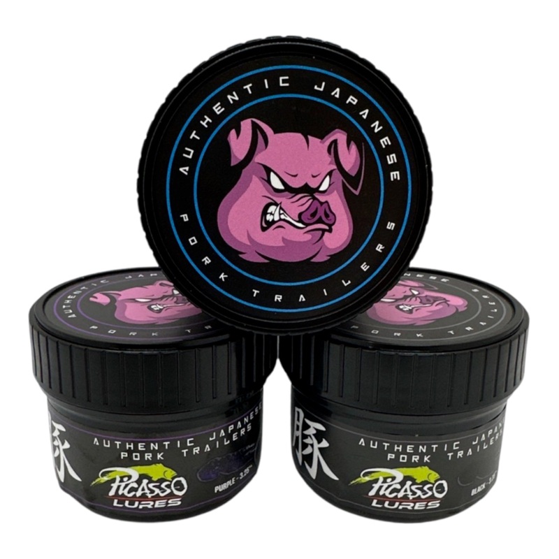 Picasso Lures JDM Pork Frog Trailers 3.25″ Black