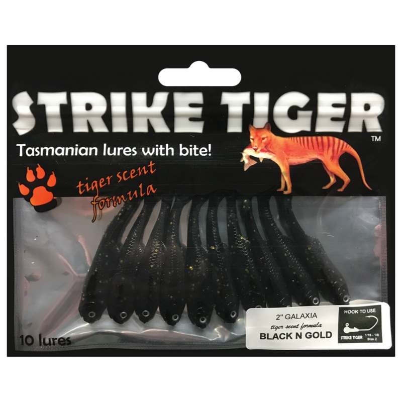 Strike Tiger Galaxia Soft Plastic Lure 2INCH Black / Gold