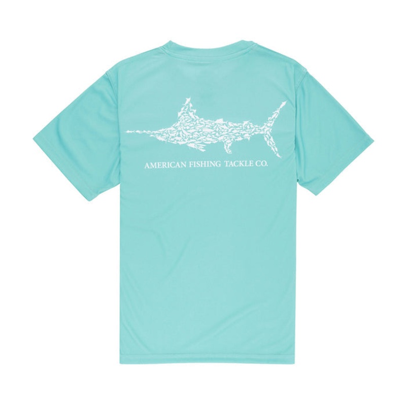 Aftco Kids Jigfish Jig Fishing Short Sleeve Shirt Agate XS