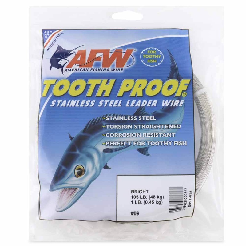 AFW Tooth Proof Stainless Steel Camo Single Strand Leader Wire 30FT 10