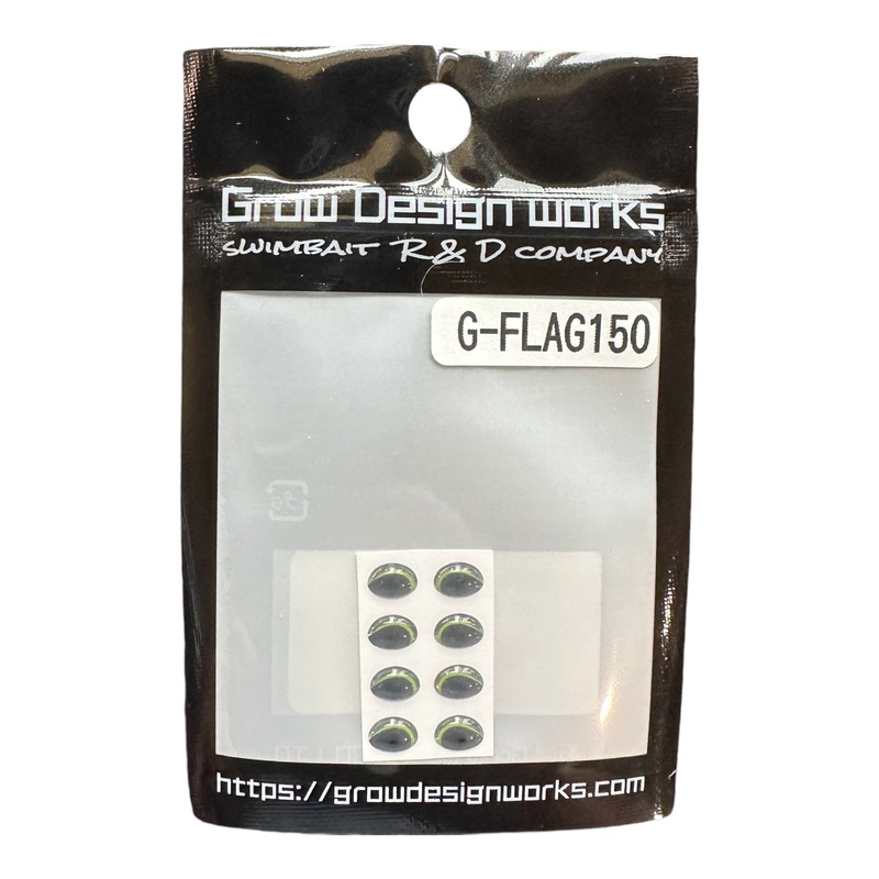 Grow Design Works Replacement Eyes G-Flag 150 Chartreuse Line