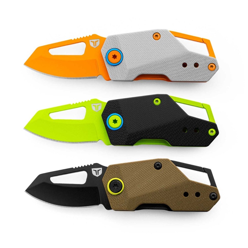 True Berm Keychain Flipper Knife Orange/Grey