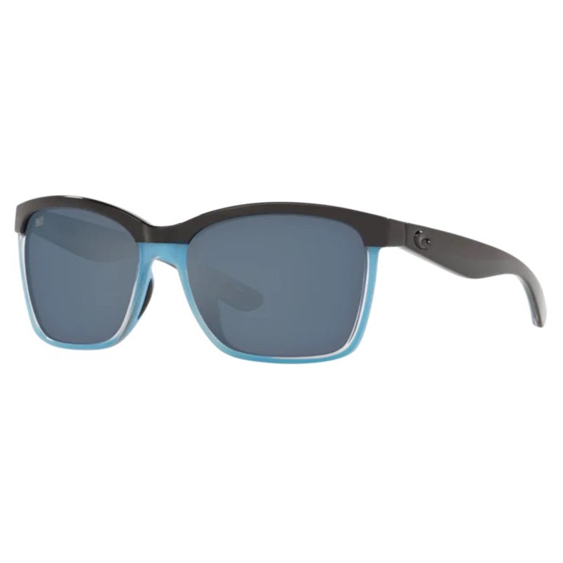 Costa Anaa Black Crystal Light Blue Frame Polarised Sunglasses – Grey Lense 580P