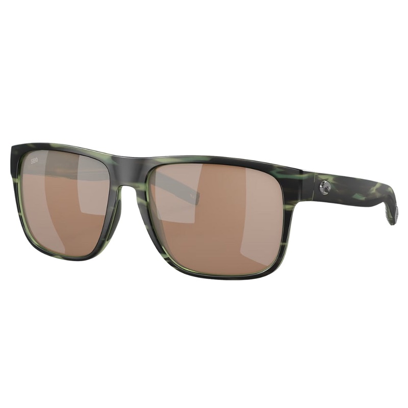 Costa Spearo XL Polarised Glass Sunglasses Matte Black Frame / Blue Mirror Lens