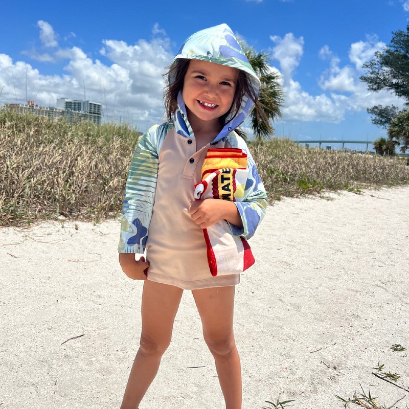 Skinny Water Culture YOUTH HAWKSBILL HOODIE | DESERT SAND/WADI PRINT YS