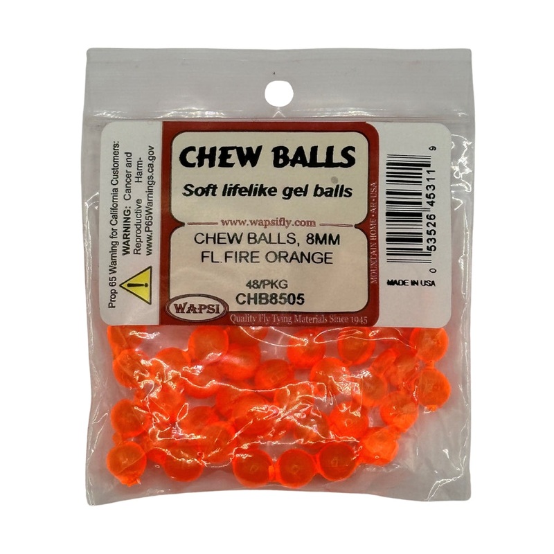 Wapsi Chew Balls Trout Soft Eggs 6MM FIRE ORANGE