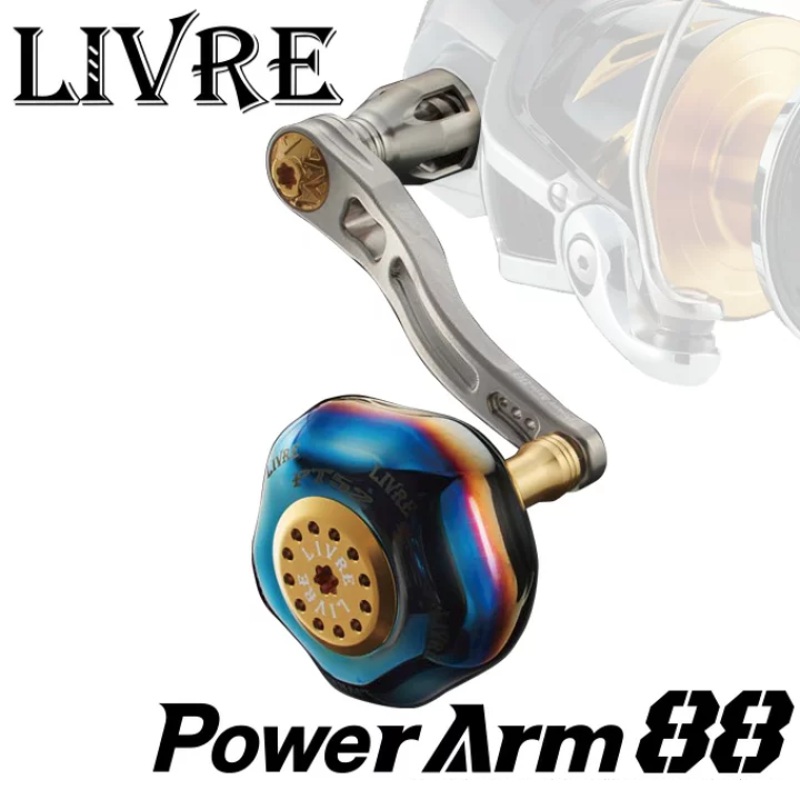 Livre Spinning Custom Handle POWER ARM 88 for Daiwa 8000-1400 GunMetal x Gold