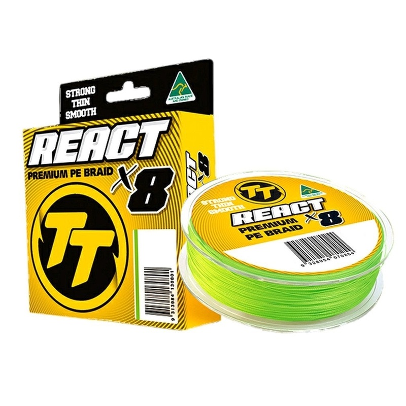 Tackle Tactics TT React X8 Green Braided Fishing Line 300m 15lb