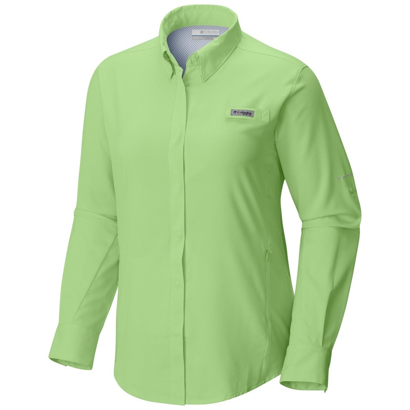 Columbia PFG Tamiami II Long Sleeve Womens Shirt Jade Lime Large